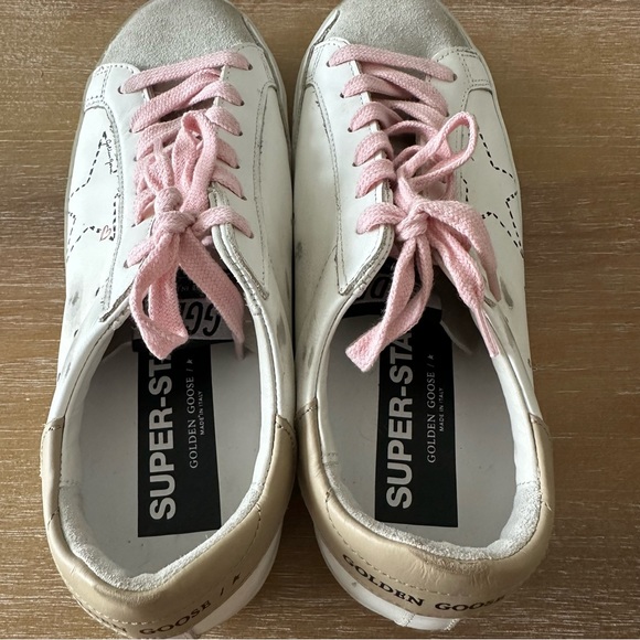 Golden Goose White Leather Pink Laces Superstar Sneakers - Picture 9 of 9